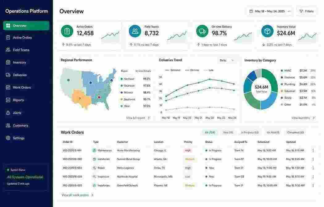 Operations Platform enterprise dashboard